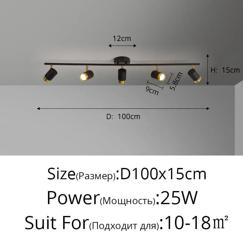 Plafonnier Projecteur LED Élise Noir & Blanc Moderne