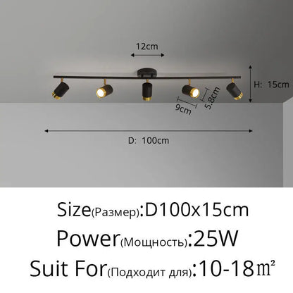 Plafonnier Projecteur LED Élise Noir & Blanc Moderne