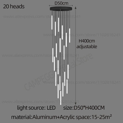 Lustre Colette Minimaliste Nordique LED pour Escalier