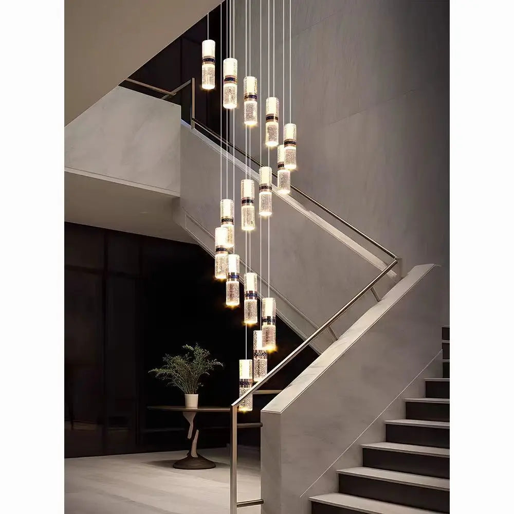 Isabelle Luxury Long Crystal LED Pendant Chandelier