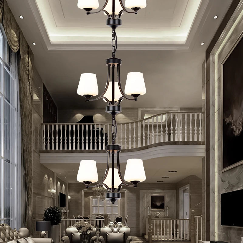 Isabelle Nordic Glass Stair Pendant Chandelier