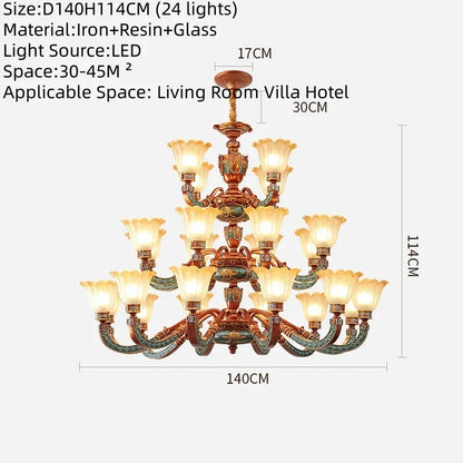 Lustre de salon de luxe européen, restaurant rétro américain, villa, hôtel, restaurant occidental, café, lampe suspendue