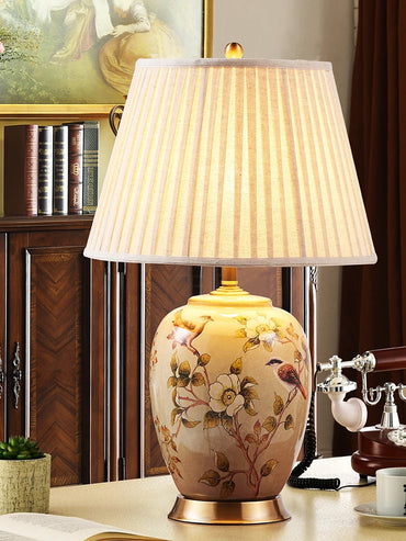 Grande lampe de table LED en céramique pour la décoration du salon et de la chambre