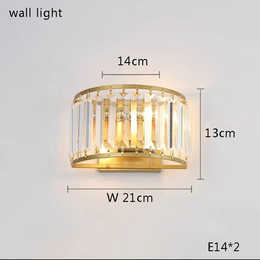 Plafonnier LED Isabella de luxe doré en cristal avec télécommande