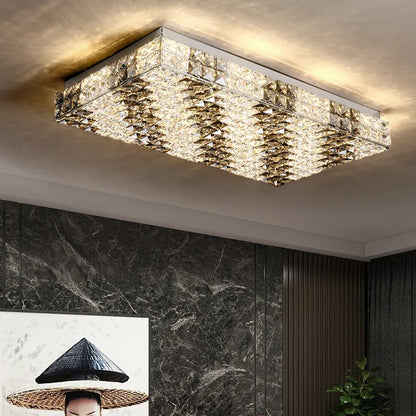 Élodie Modern Luxury K9 Crystal LED Ceiling Lamp For Living Dining Bedroom Home Interior Light