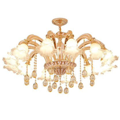 Suspension en cristal de style européen pour salon et salle à manger