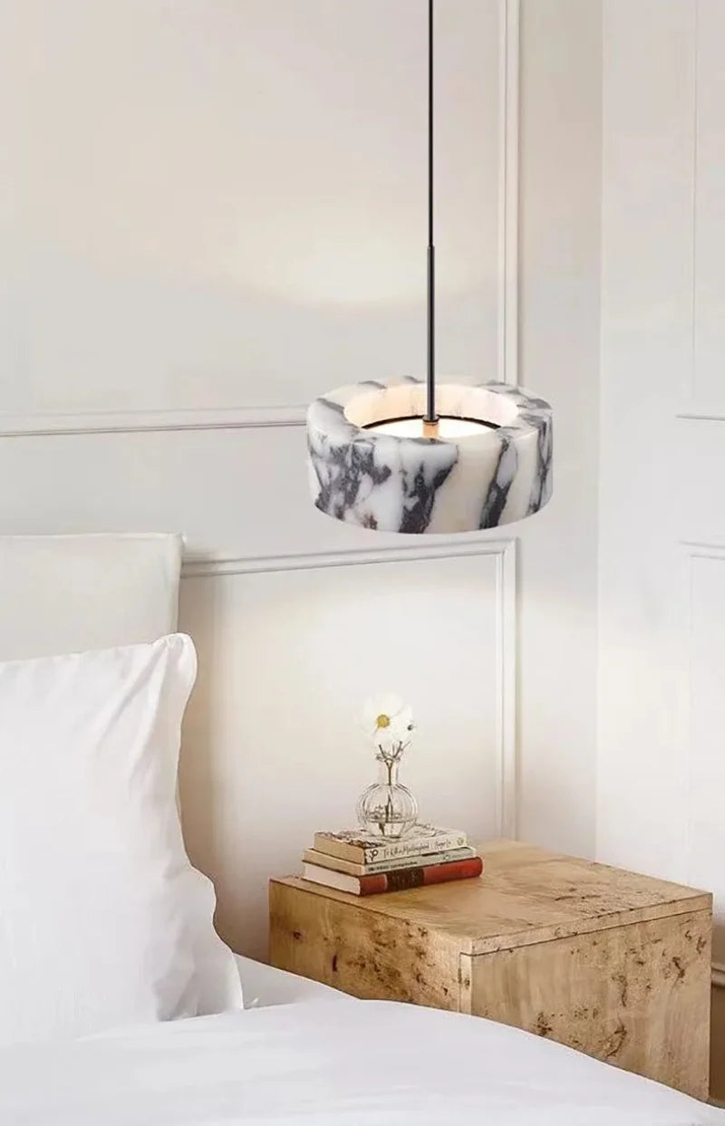 Pendentif Cœur en Pierre d'Albâtre Elara