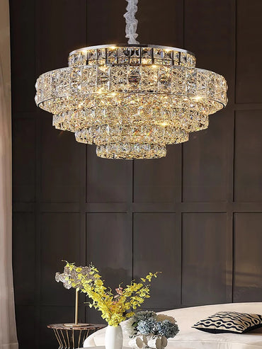 Lustre suspension Isabelle en cristal ovale