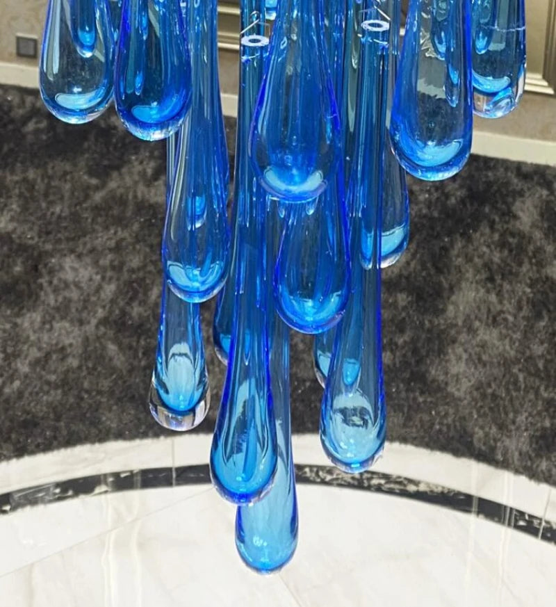 Lustre Camille Spiral Cristal Lumière d'escalier Villa de luxe