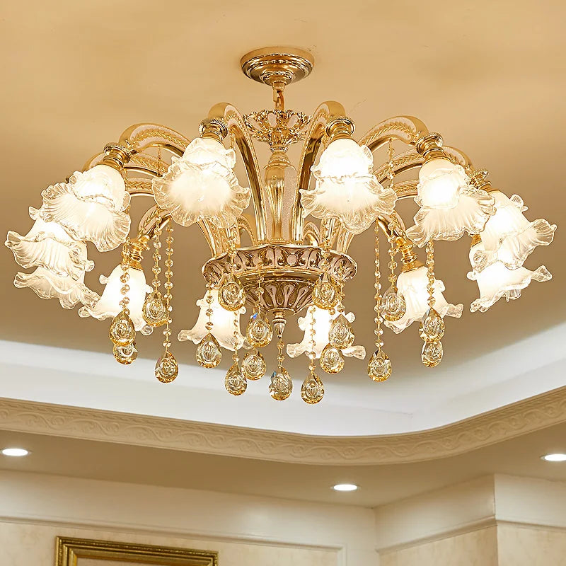 Suspension en cristal de style européen pour salon et salle à manger