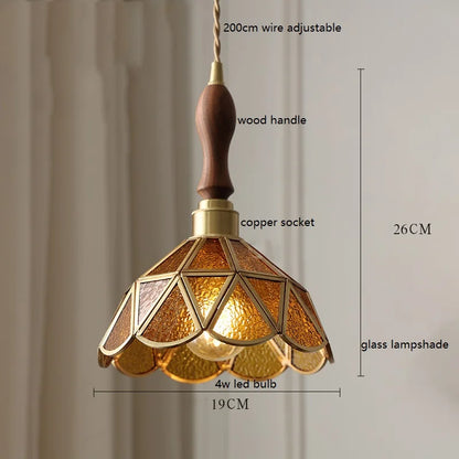 Suspension en verre cuivré style vintage Camille