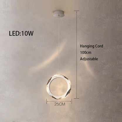Élodie 2025 Plafonnier Moderne Anneau Cristal LED Dimmable Lustre Décoration Luminaire Argent
