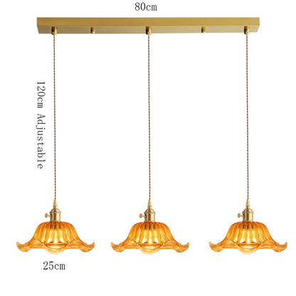Suspension Valérie Vintage Art Déco en Verre Teinté
