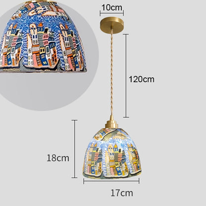 Isabelle Shell Suspension Verre Art Déco Lampe de Chevet
