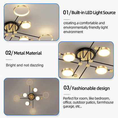 Plafonnier LED Auriane Nordic Gold Black