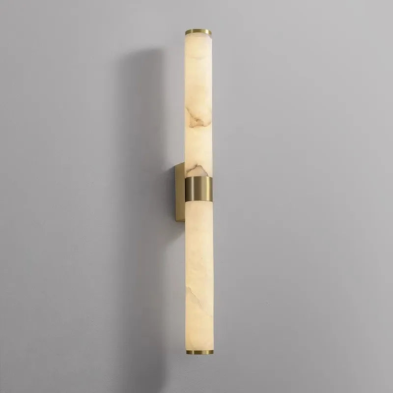 Camille Spanish Marble Gold Copper Cylindrical Wall Sconce Light
