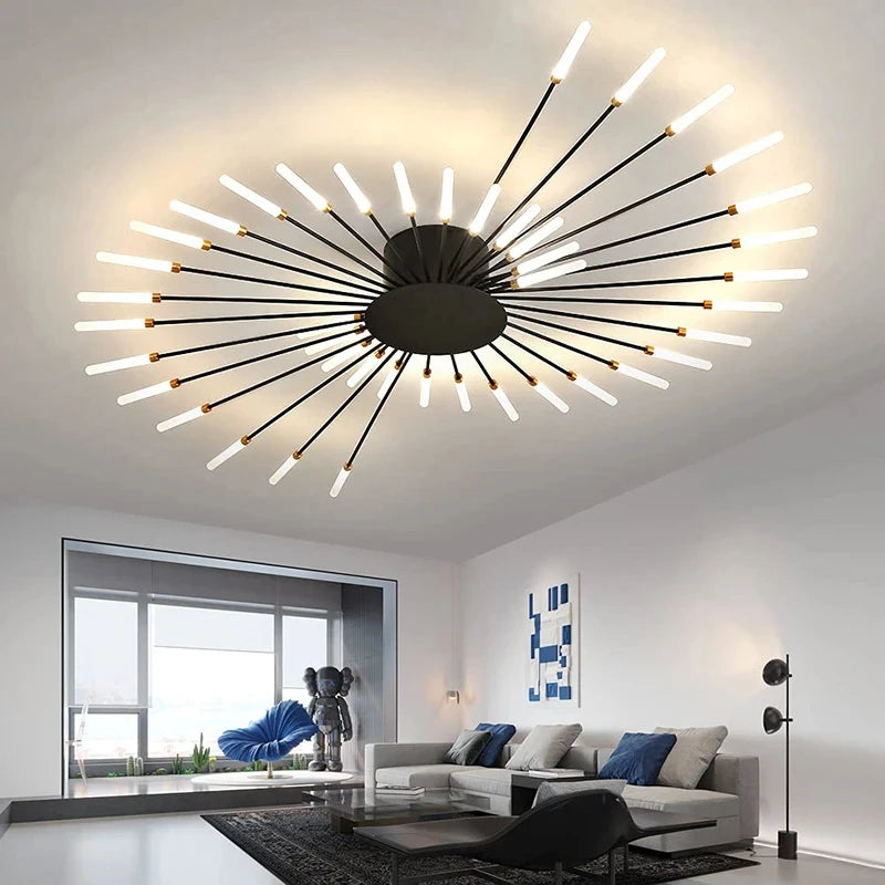 Celeste Nordic Fireworks LED Ceiling Chandelier for Modern Interiors