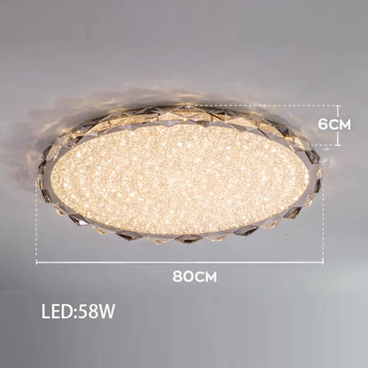 Élodie 2025 Plafonnier Moderne Anneau Cristal LED Dimmable Lustre Décoration Luminaire Argent