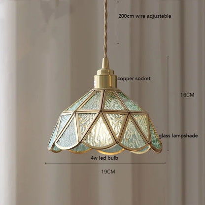 Suspension en verre cuivré style vintage Camille