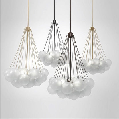 Inès Minimalist Frosted Globe Chandelier