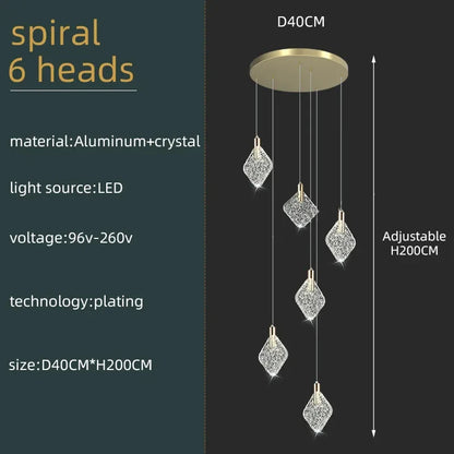 Lustre de plafond LED en cristal de luxe Isabelle