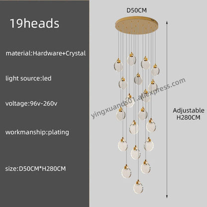Anastasia Crystal Staircase Pendant Chandelier for Luxury Loft Spaces