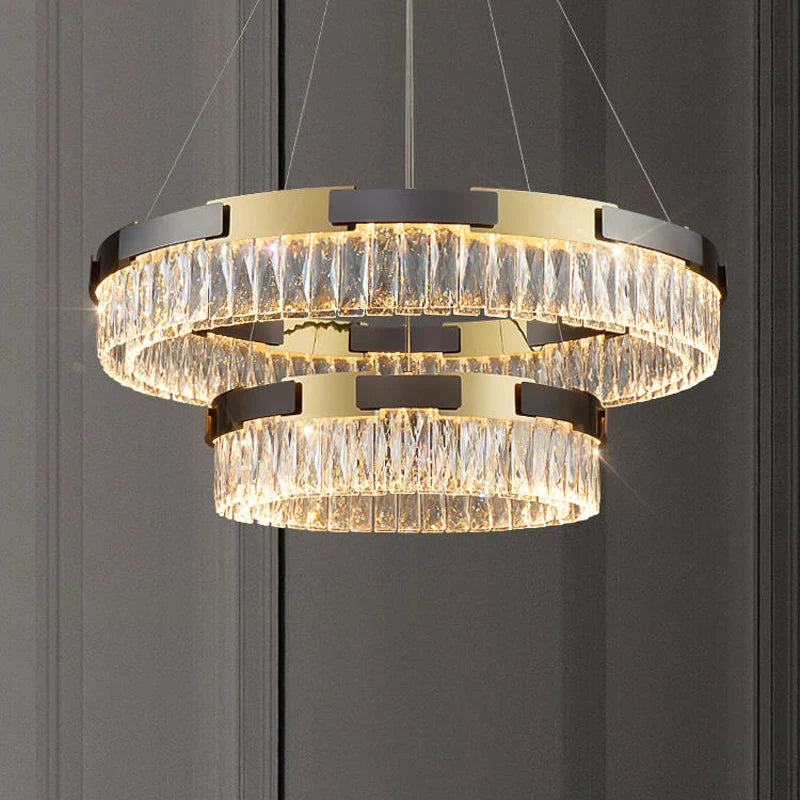 Lustre LED moderne en cristal Camille, lampe suspendue de luxe pour salon, salle à manger et chambre à coucher
