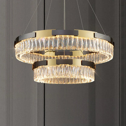Lustre LED moderne en cristal Camille, lampe suspendue de luxe pour salon, salle à manger et chambre à coucher
