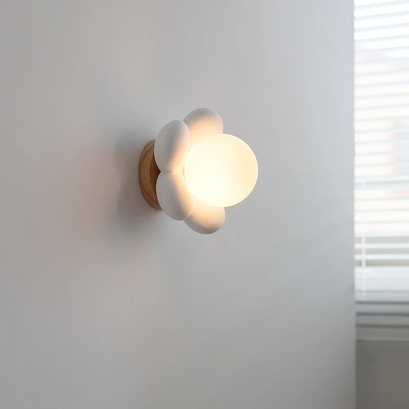 Camélia Flower Glass Wall Lamp Nordic Kids Room