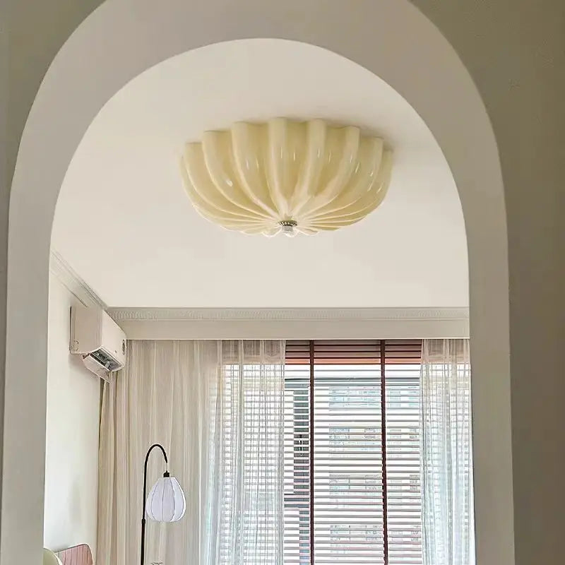 Élodie Bauhaus Round Flower LED Ceiling Light Modern White