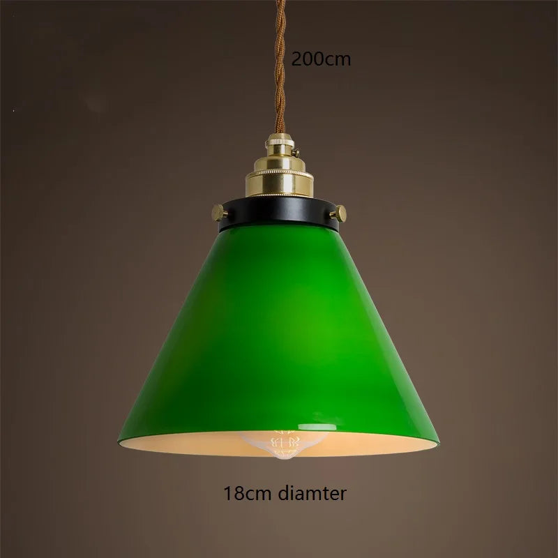 Amélie Vintage Green Glass Pendant Light