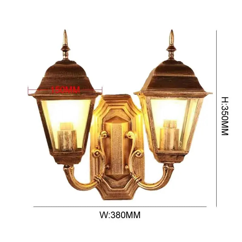 Applique murale extérieure double tête Camille Lampe de couloir moderne