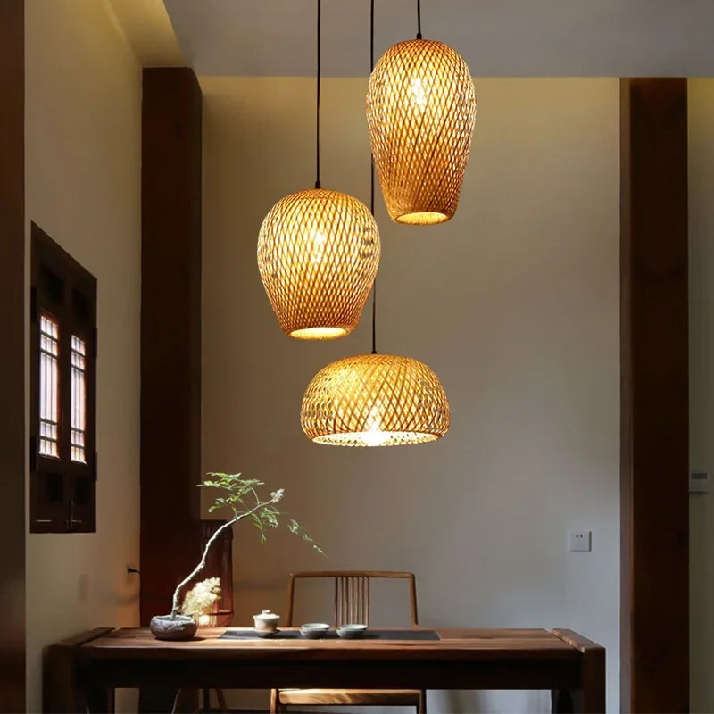 Aurélien Bamboo Rattan Pendant Light Handwoven Ceiling
