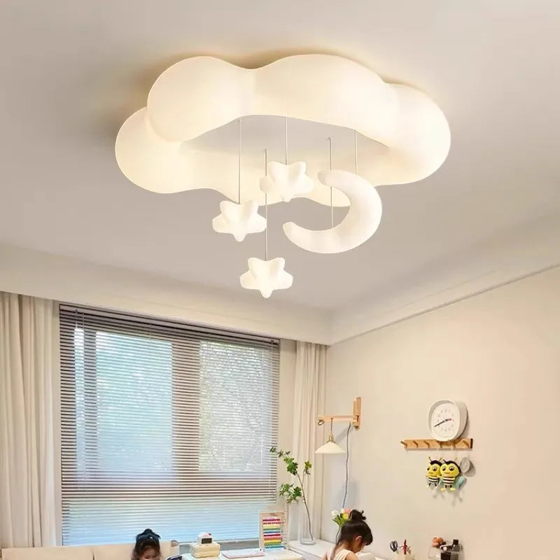 Plafonnier LED Amélie Cloud pour Chambre d'Enfant, Style Crème, Dimmable