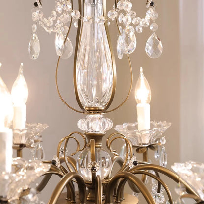 Lustre bougie en cristal de luxe Vivienne pour intérieurs élégants