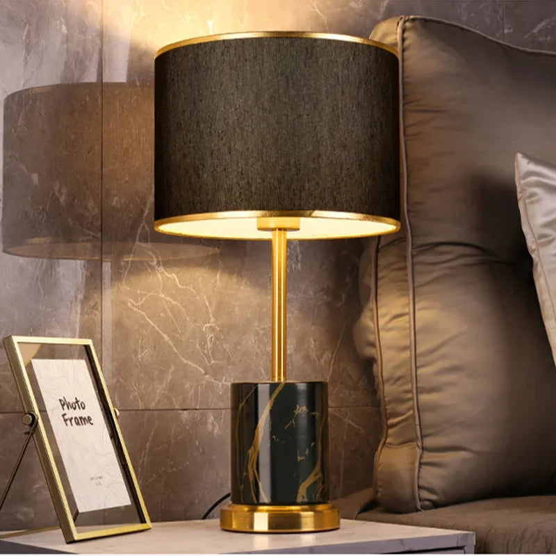 Lampe de chevet Élodie Nordic Iron Fabric E27 Lumière d'étude moderne