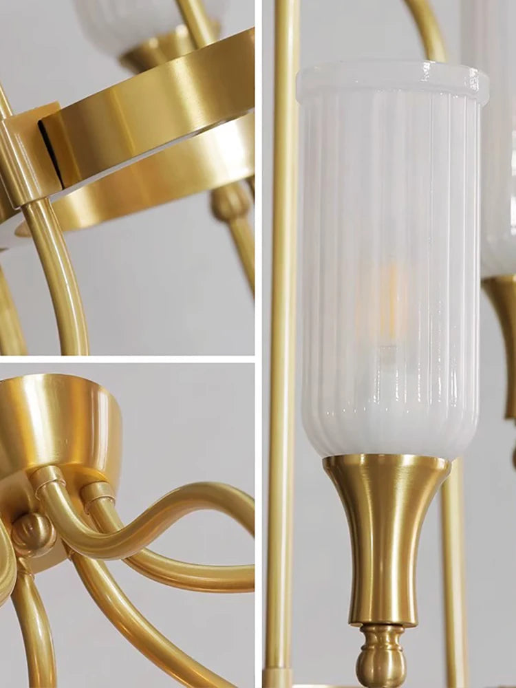 Aurélie Brass Cottage Ceiling Chandelier Light