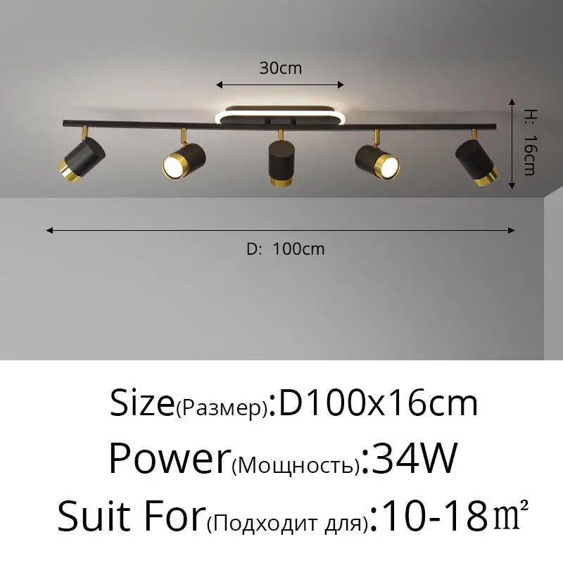Plafonnier Projecteur LED Élise Noir & Blanc Moderne