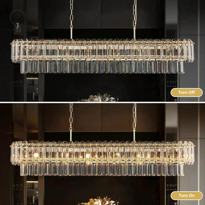 Geneviève Gold Crystal Dining Chandelier
