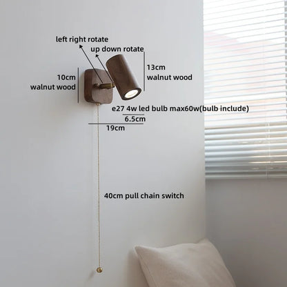 Lampe murale LED Camille Or Cuivre Noyer Style Japonais