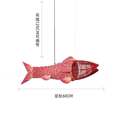 Suspension Poisson Bambou Artisanale Koi