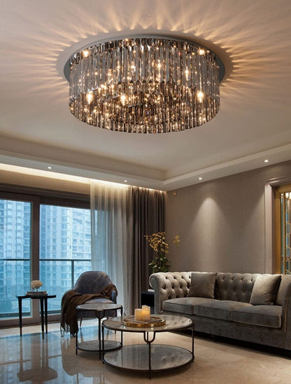 Lustre en cristal gris fumé de luxe Céleste