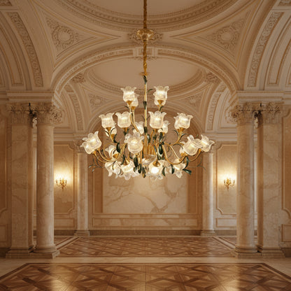 Élise Suspension Plafonnier Vintage Français Crème Cristal