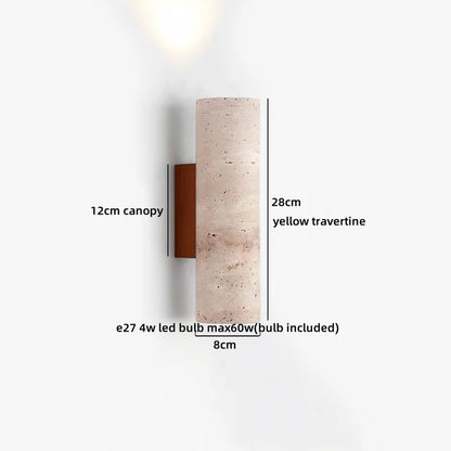Élise Yellow Travertine LED Wall Lamp Japan Style Luxury