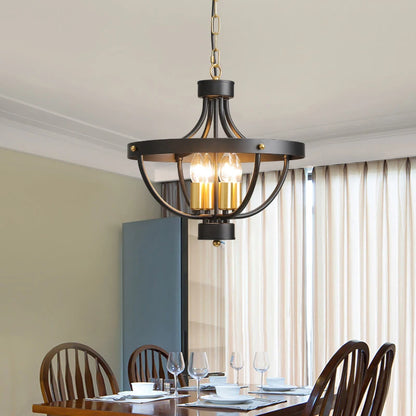 Céleste Geometric Farmhouse 4-Light Pendant Chandelier Fixture