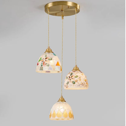 Isabelle Shell Suspension Verre Art Déco Lampe de Chevet