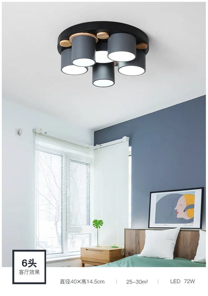 Émilie Nordic Wood Accent LED Ceiling Light