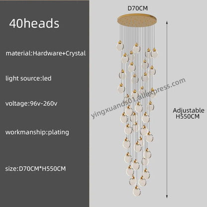 Anastasia Crystal Staircase Pendant Chandelier for Luxury Loft Spaces