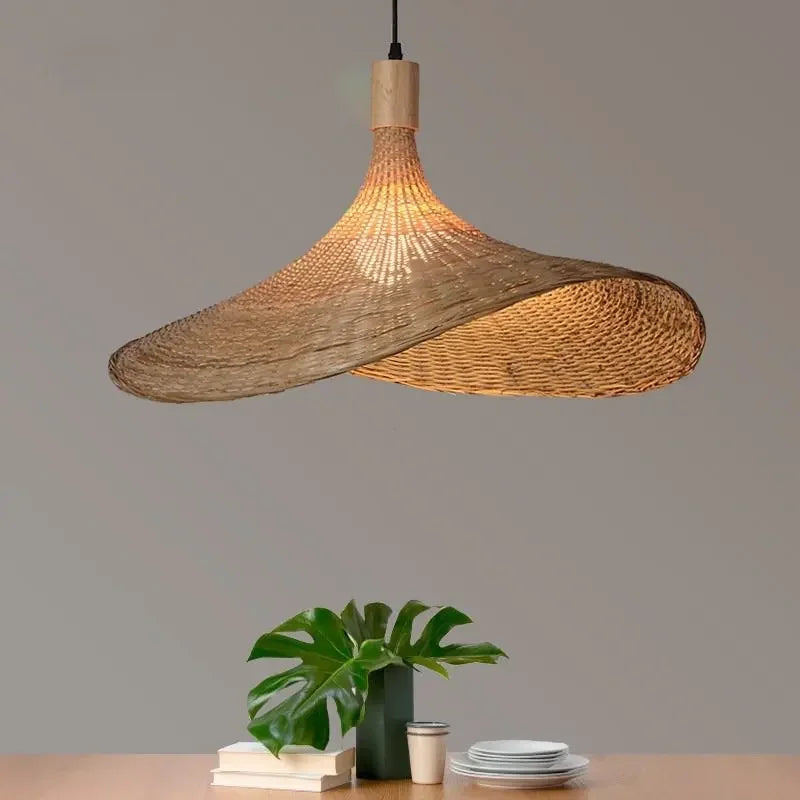 Élise Bamboo Hand-Knitted Pendant Lamp E27 Japanese Style Light