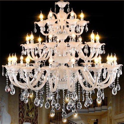 Long Crystal Chandelier for Duplex Villa and Staircase Lighting
